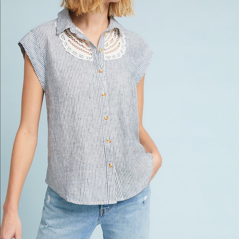 Anthropologie Maeve Linen Blouse